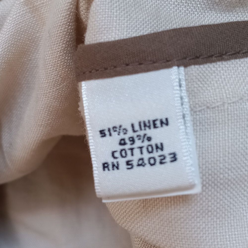 Banana Republic Classic Cream Double-Breasted Cotton Linen Jacket - Picture 3 of 4